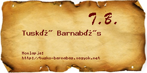 Tuskó Barnabás névjegykártya
